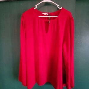 Maurices Red Flow Keyhole Top Size 2xl
